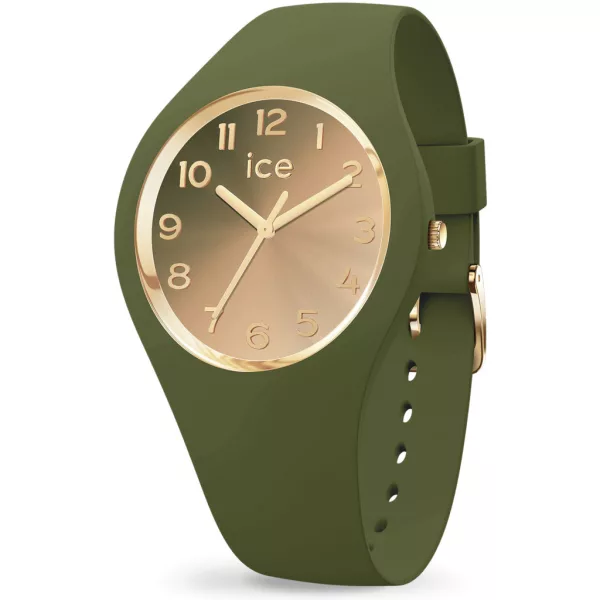 Ice Watch Sunset Olive Green női karóra 024987, zöld számlappal, zöld szilikon szíjjal