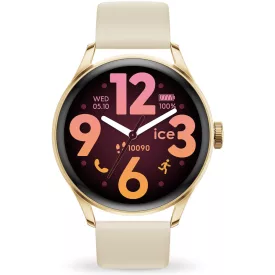 Ice Watch Smart 3.0 round 1.20 Gold Beige női okosóra 025115, fekete számlappal, bézs szilikon szíjjal