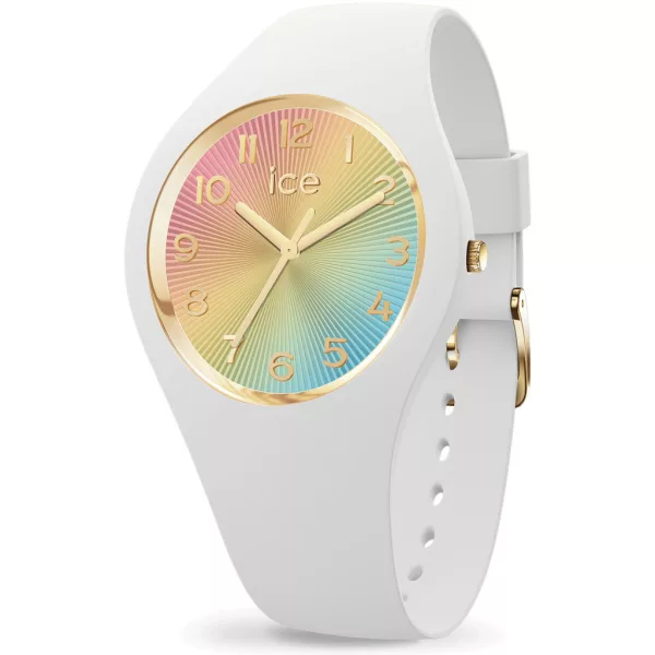 Ice Watch Champagne White Rainbow női karóra 025249, fehér számlappal, fehér szilikon szíjjal