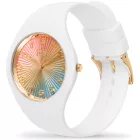 Ice Watch Champagne White Rainbow női karóra 025249, fehér számlappal, fehér szilikon szíjjal