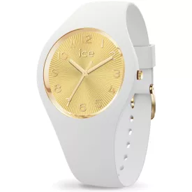 Ice Watch Champagne White Gold női karóra 025250, fehér számlappal, fehér szilikon szíjjal