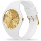 Ice Watch Champagne White Gold női karóra 025250, fehér számlappal, fehér szilikon szíjjal