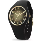Ice Watch Champagne Black Gold Shades női karóra 025258, fekete számlappal, fekete szilikon szíjjal