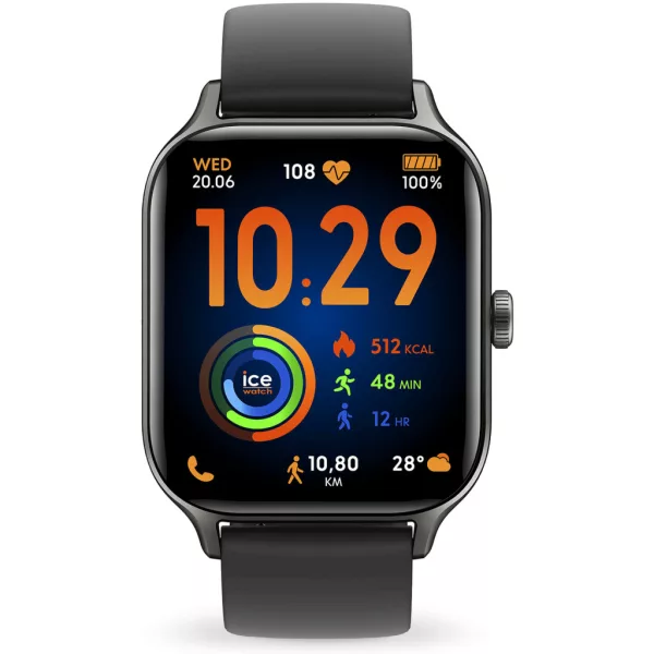 Ice Watch Fit RT 3.0 (40mm) Black unisex okosóra 025279, fekete számlappal, fekete szilikon szíjjal