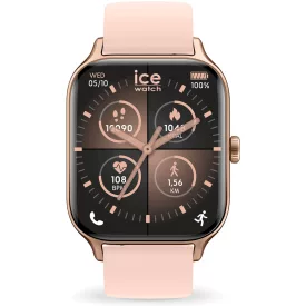 Ice Watch Fit RT 3.0 (40mm) Rose-Gold Nude női okosóra 025280, fekete számlappal, rózsaszín szilikon szíjjal