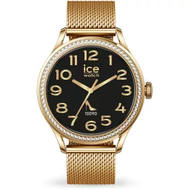 Ice Watch Smart ST 2.0 round 1.20 Gold női okosóra 025316, fekete számlappal, arany nemesacél szíjjal