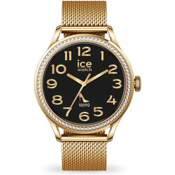 Ice Watch Smart ST 2.0 round 1.20 Gold női okosóra 025316, fekete számlappal, arany nemesacél szíjjal