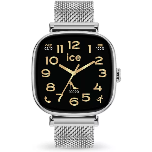 Ice Watch Smart SQ 2.0 square 1.70 Silver Milanese női okosóra 025820, fekete számlappal, ezüst nemesacél szíjjal