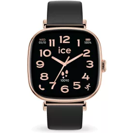 Ice Watch Smart SQ 2.0 square 1.70 Rose-Gold Black női okosóra 025890, fekete számlappal, fekete szilikon szíjjal