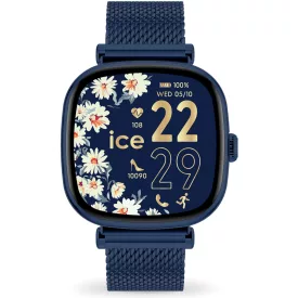 Ice Watch Smart SQ 2.0 square 1.70 Milanese Blue női okosóra 025891, fekete számlappal, kék nemesacél szíjjal