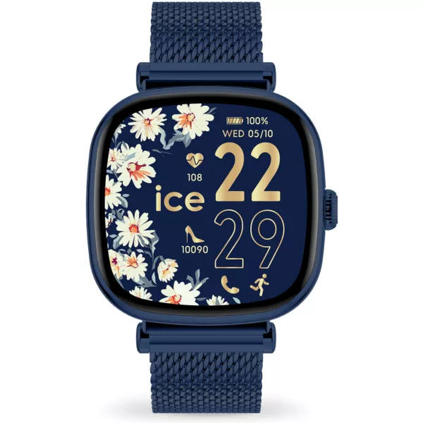 Ice Watch Smart SQ 2.0 square 1.70 Milanese Blue női okosóra 025891, fekete számlappal, kék nemesacél szíjjal