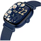 Ice Watch Smart SQ 2.0 square 1.70 Milanese Blue női okosóra 025891, fekete számlappal, kék nemesacél szíjjal