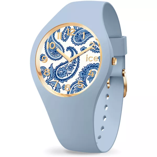 Ice Watch Flower Blue Aura női karóra 025899, kék számlappal, kék szilikon szíjjal