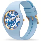 Ice Watch Flower Blue Aura női karóra 025899, kék számlappal, kék szilikon szíjjal