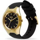 Ice Watch Bubble Black Gold női karóra 025951, fekete számlappal, fekete szilikon szíjjal