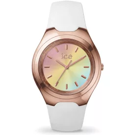 Ice Watch Bubble White Sunset Rainbow női karóra 025953, fehér számlappal, fehér szilikon szíjjal