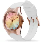 Ice Watch Bubble White Sunset Rainbow női karóra 025953, fehér számlappal, fehér szilikon szíjjal