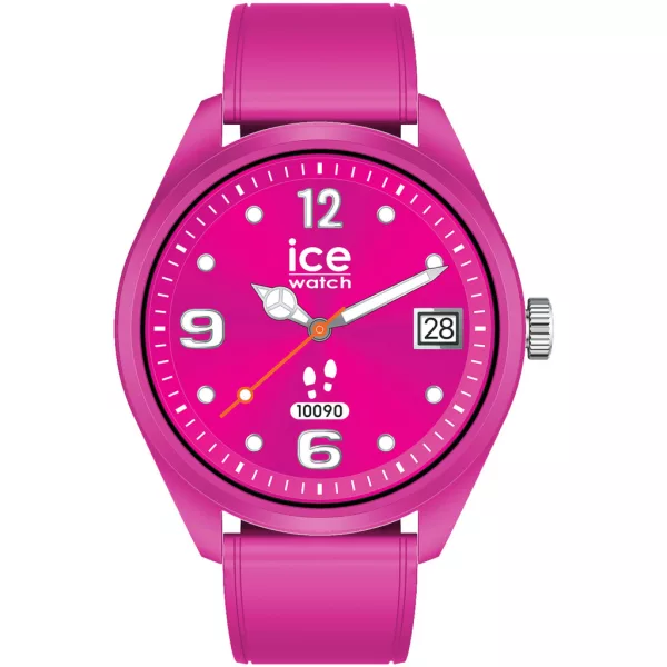 Ice Watch Smart forever Magenta Pink női okosóra 026221, fekete számlappal, rózsaszín szilikon szíjjal