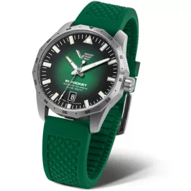 Vostok Europe N1 Rocket férfi karóra NH35-125A749, zöld számlappal, zöld szilikon szíjjal