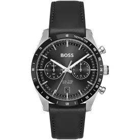 Hugo Boss Tourmaster férfi karóra HB1514284, fekete számlappal, fekete bőr szíjjal