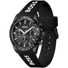 Hugo Boss Strike férfi karóra HB1514289, fekete számlappal, fekete szilikon szíjjal