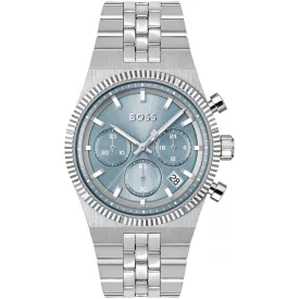 Hugo Boss Candor Prime férfi karóra HB1514306, kék számlappal, ezüst nemesacél szíjjal