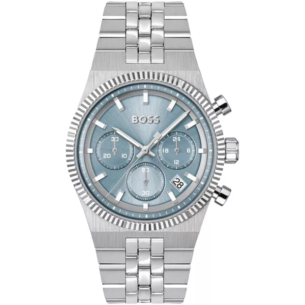 Hugo Boss Candor Prime férfi karóra HB1514306, kék számlappal, ezüst nemesacél szíjjal
