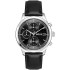Hugo Boss Stratus férfi karóra HB1514326, fekete számlappal, fekete bőr szíjjal