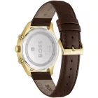 Hugo Boss Stratus férfi karóra HB1514327, ezüst számlappal, barna bőr szíjjal