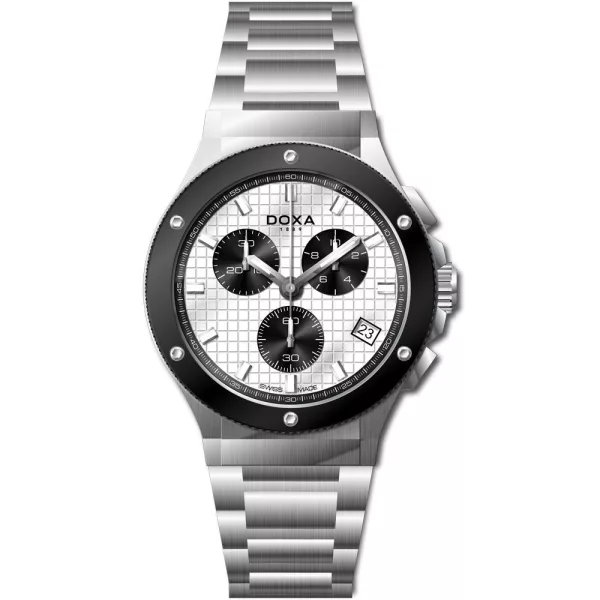 Doxa D-Sport férfi karóra 166.10.011.10, ezüst számlappal, ezüst nemesacél szíjjal