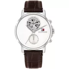 Tommy Hilfiger Stewart férfi karóra TH1710746, fehér számlappal, barna bőr szíjjal
