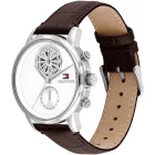 Tommy Hilfiger Stewart férfi karóra TH1710746, fehér számlappal, barna bőr szíjjal