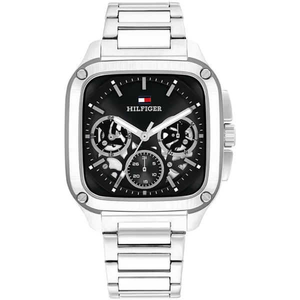 Tommy Hilfiger Herald férfi karóra TH1710758, fekete számlappal, ezüst nemesacél szíjjal