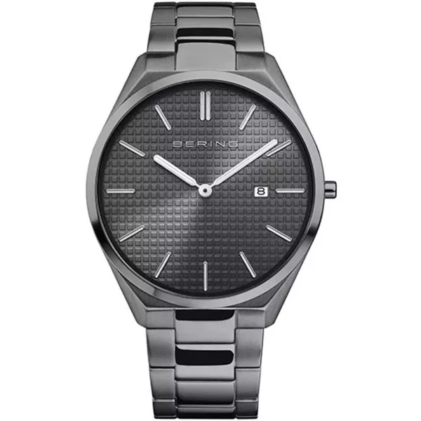 Bering Ultra Slim férfi karóra 17240-777, szürke számlappal, szürke nemesacél szíjjal