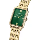 Bering Classic női karóra 17423-738, zöld számlappal, arany nemesacél szíjjal