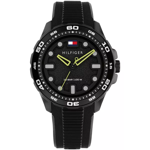 Tommy Hilfiger TH-Regatta férfi karóra TH1792266, fekete számlappal, fekete szilikon szíjjal