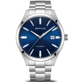 Bering Automatic férfi karóra 19842-707, kék számlappal, ezüst nemesacél szíjjal