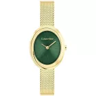 Calvin Klein Twisted Bezel női karóra CK25100152, zöld számlappal, arany nemesacél szíjjal