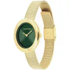 Calvin Klein Twisted Bezel női karóra CK25100152, zöld számlappal, arany nemesacél szíjjal
