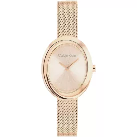 Calvin Klein Twisted Bezel női karóra CK25100153, arany számlappal, rose gold nemesacél szíjjal