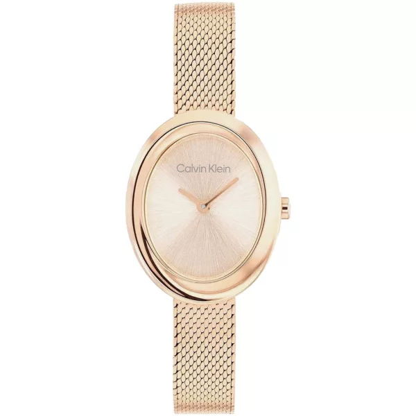 Calvin Klein Twisted Bezel női karóra CK25100153, arany számlappal, rose gold nemesacél szíjjal
