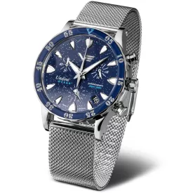 Vostok Europe Undiné Ocean férfi karóra VK68-515A756, ezüst nemesacél szíjjal