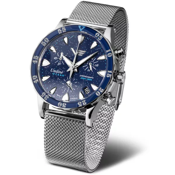 Vostok Europe Undiné Ocean férfi karóra VK68-515A756, ezüst nemesacél szíjjal