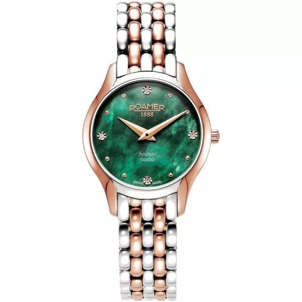 Roamer Soleure női karóra 547857 49 75 50, gyöngyház számlappal, ezüst és rose gold nemesacél szíjjal