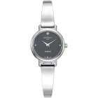 Roamer Elegance Diamond Round női karóra 548845 41 55 50, fekete számlappal, ezüst nemesacél szíjjal