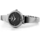 Roamer Elegance Diamond Round női karóra 548845 41 55 50, fekete számlappal, ezüst nemesacél szíjjal