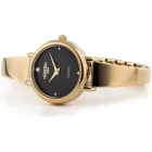 Roamer Elegance Diamond Round női karóra 548845 48 55 50, fekete számlappal, arany nemesacél szíjjal
