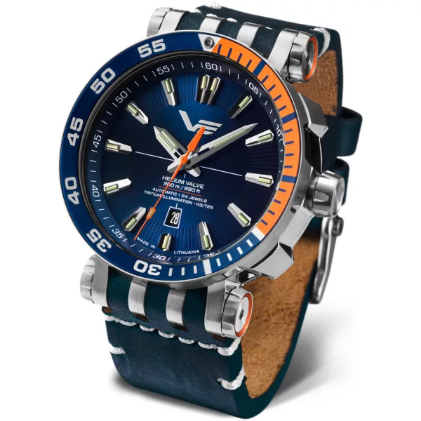Vostok Europe Energia férfi karóra NH35-575A715, kék számlappal, kék bőr szíjjal
