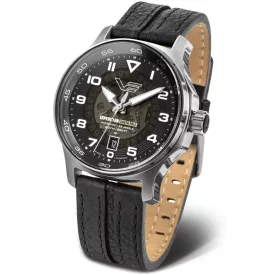 Vostok Europe Expedition South Pole férfi karóra NH35-592A758, fekete számlappal, fekete bőr szíjjal