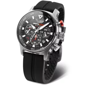 Vostok Europe Expedition South Pole Solar Power férfi karóra VR42-592A761, fekete számlappal, fekete szilikon szíjjal